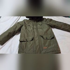 Cherokee 10/12 Boy's Olive Green Waterproof Winter Coat Outdoor Parka Hooded